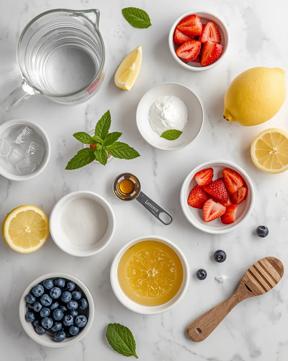 Ingredients for 4th of july lemonade recipe