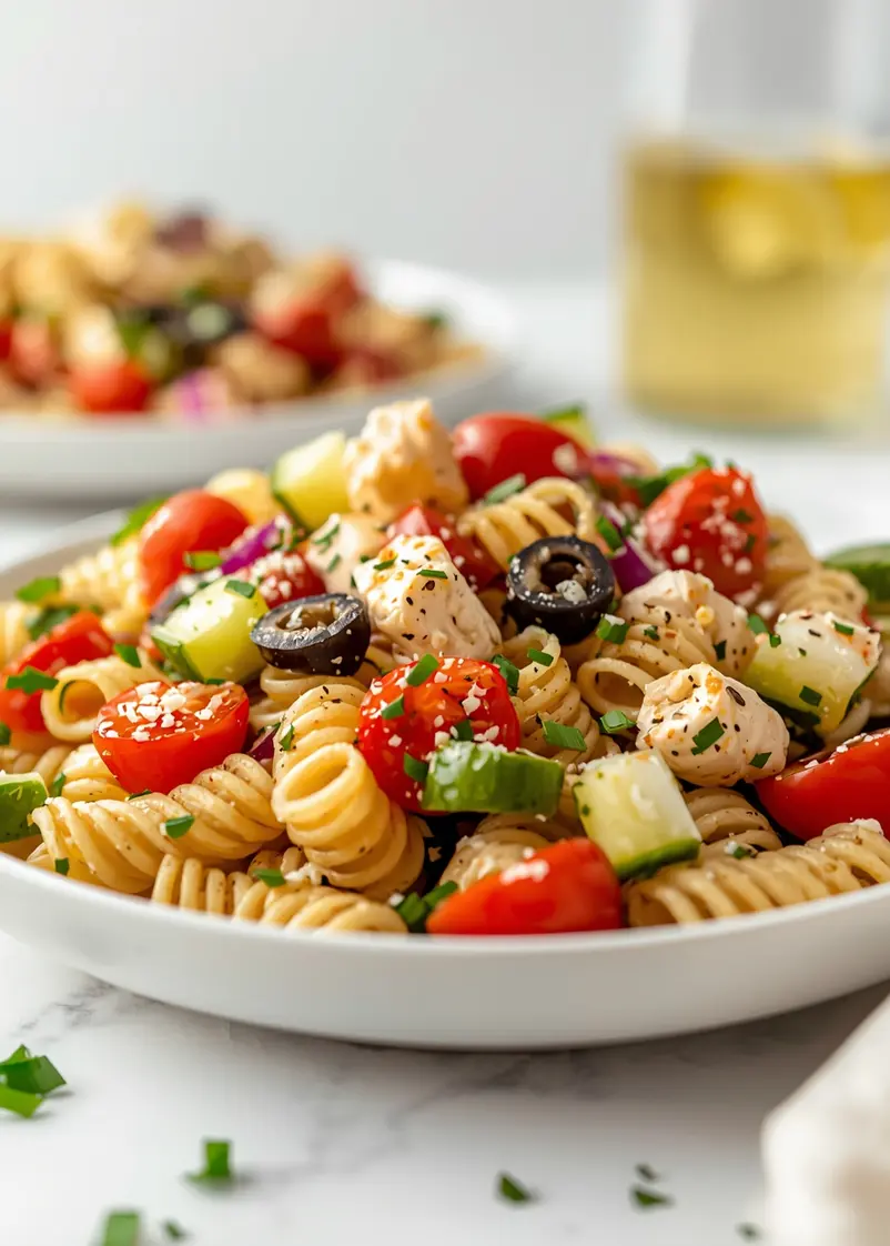 4th of july pasta salad recipe ready to serve