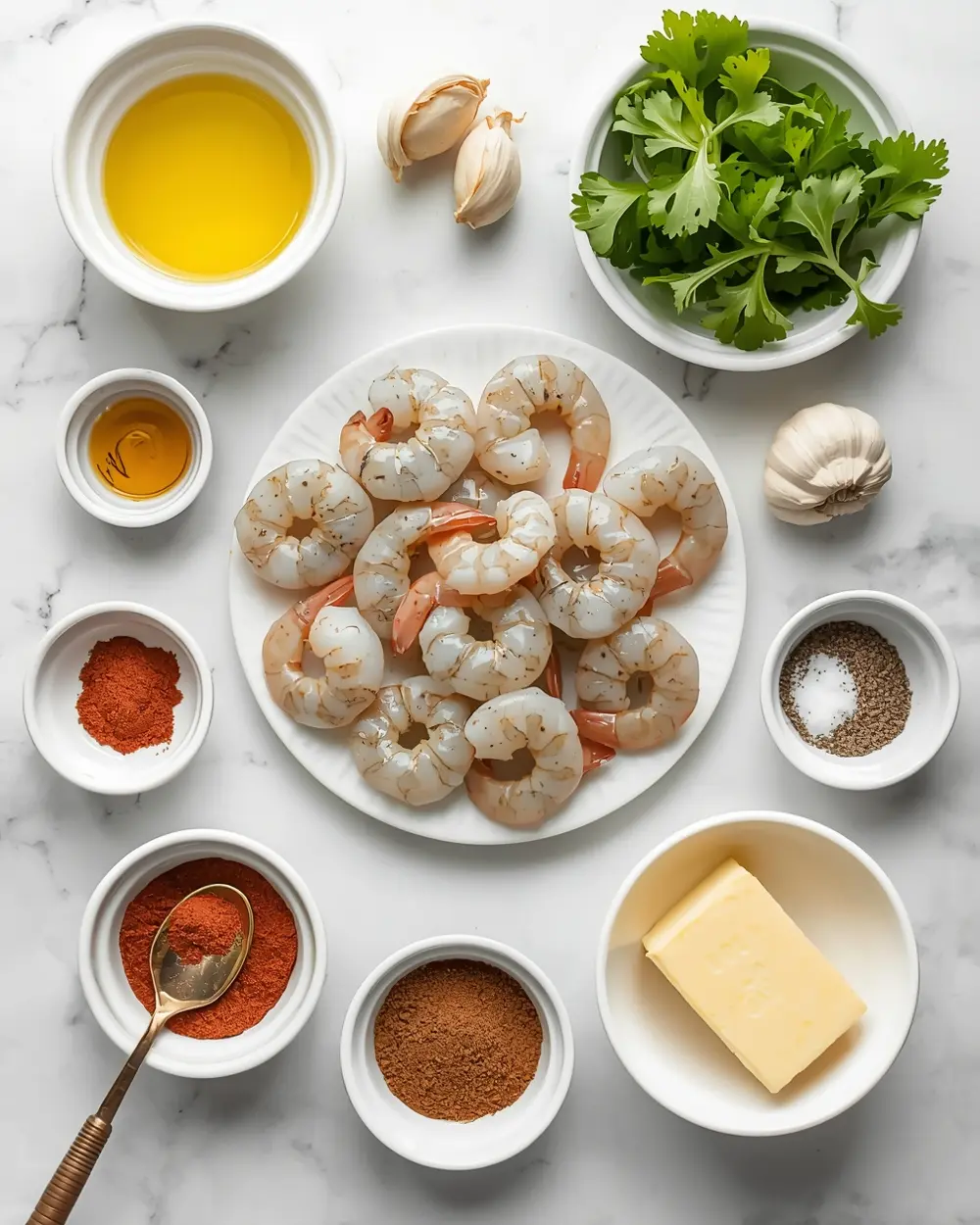 Ingredients for 4th of july shrimp skewers recipe