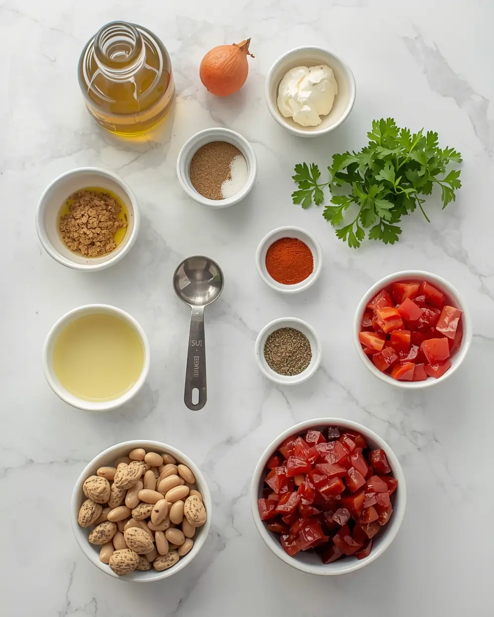 Ingredients for BBQ baked beans recipe summer