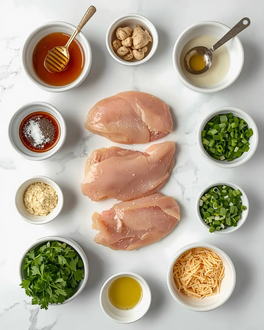 Ingredients for air fryer honey garlic chicken recipe