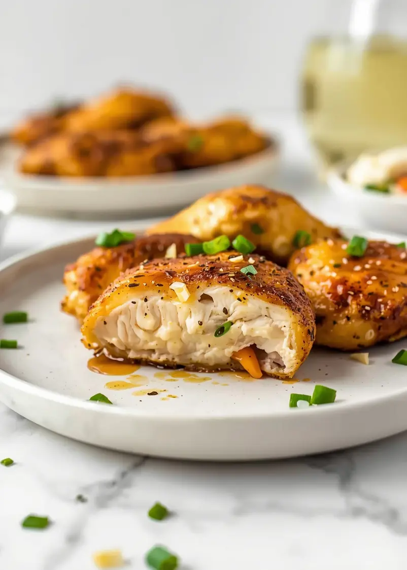 air fryer honey garlic chicken recipe ready to serve