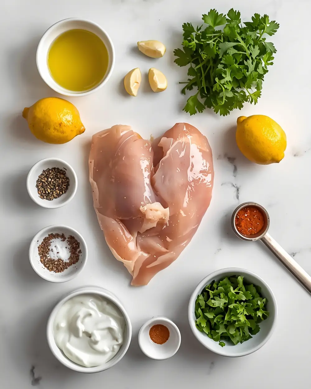 Ingredients for air fryer lemon chicken recipe easy