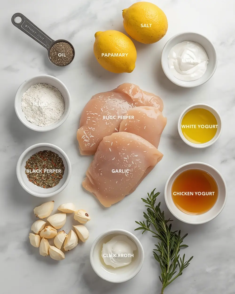 Ingredients for baked chicken breast recipe easy