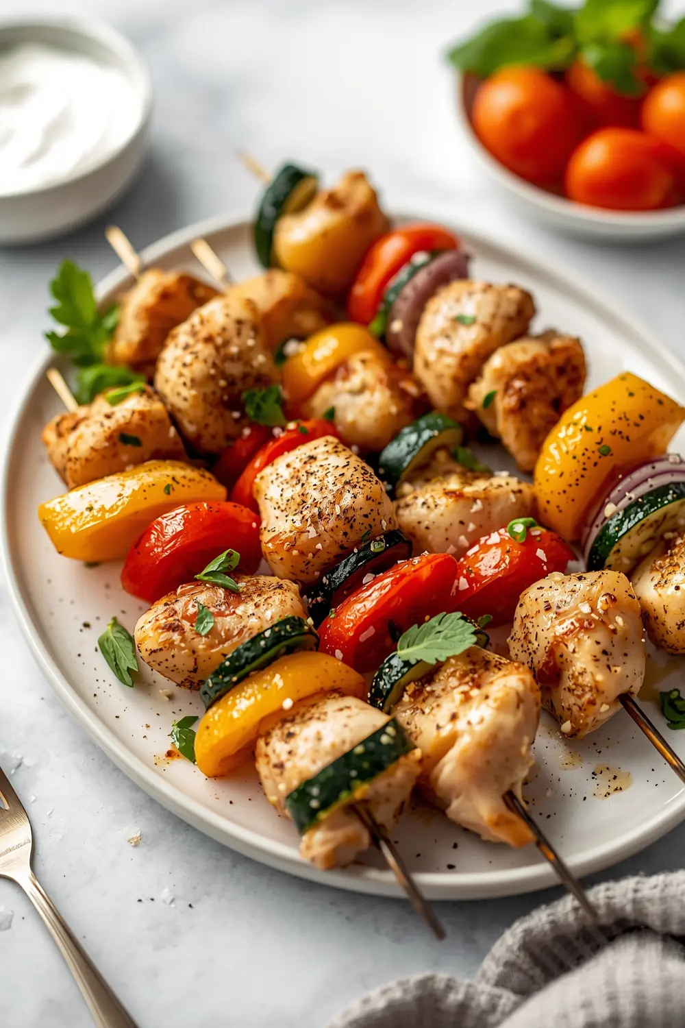 chicken vegetable skewers recipe summer