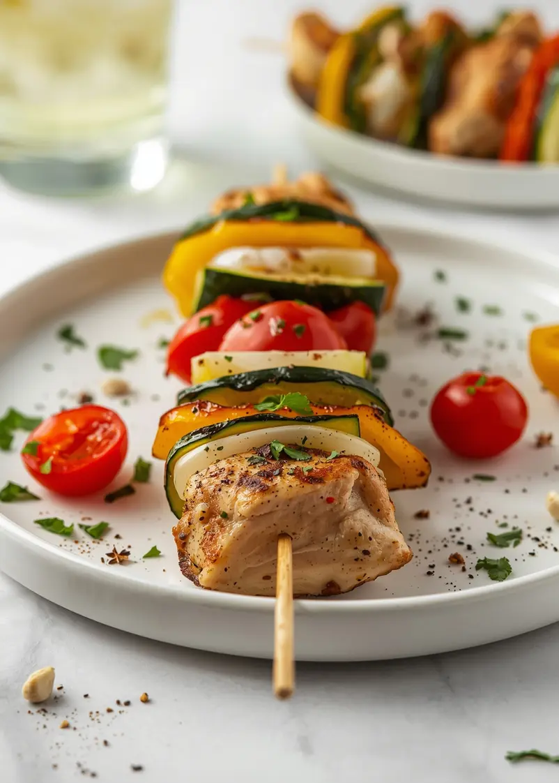 chicken vegetable skewers recipe summer ready to serve
