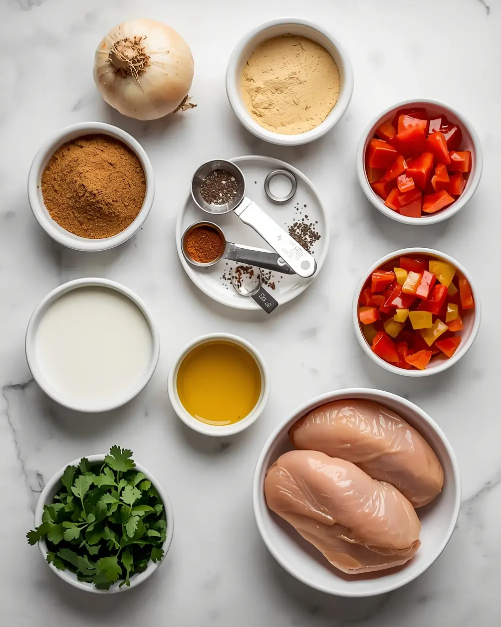 Ingredients for coconut chicken curry recipe easy