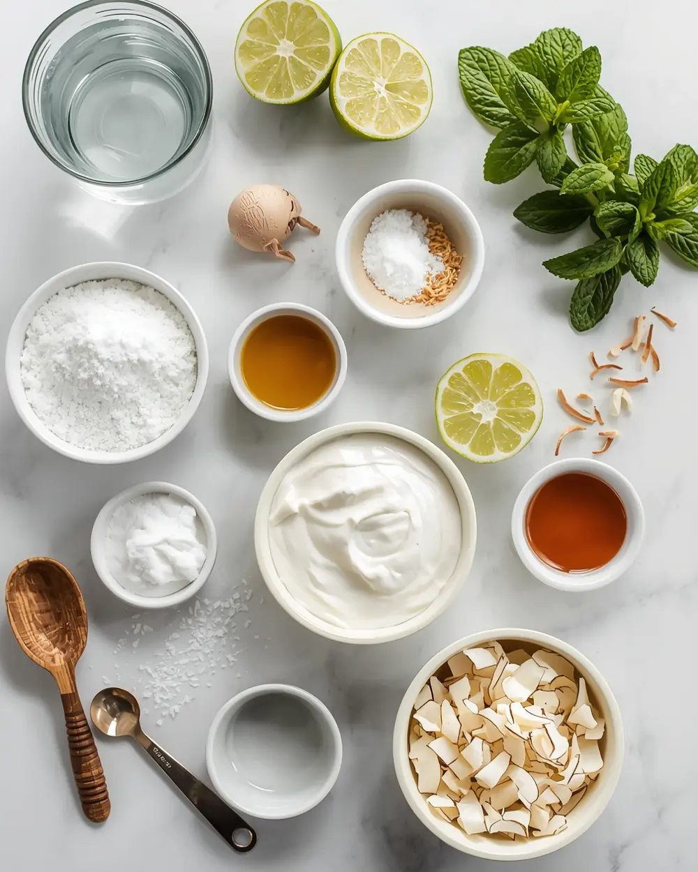 Ingredients for coconut lime popsicles recipe summer