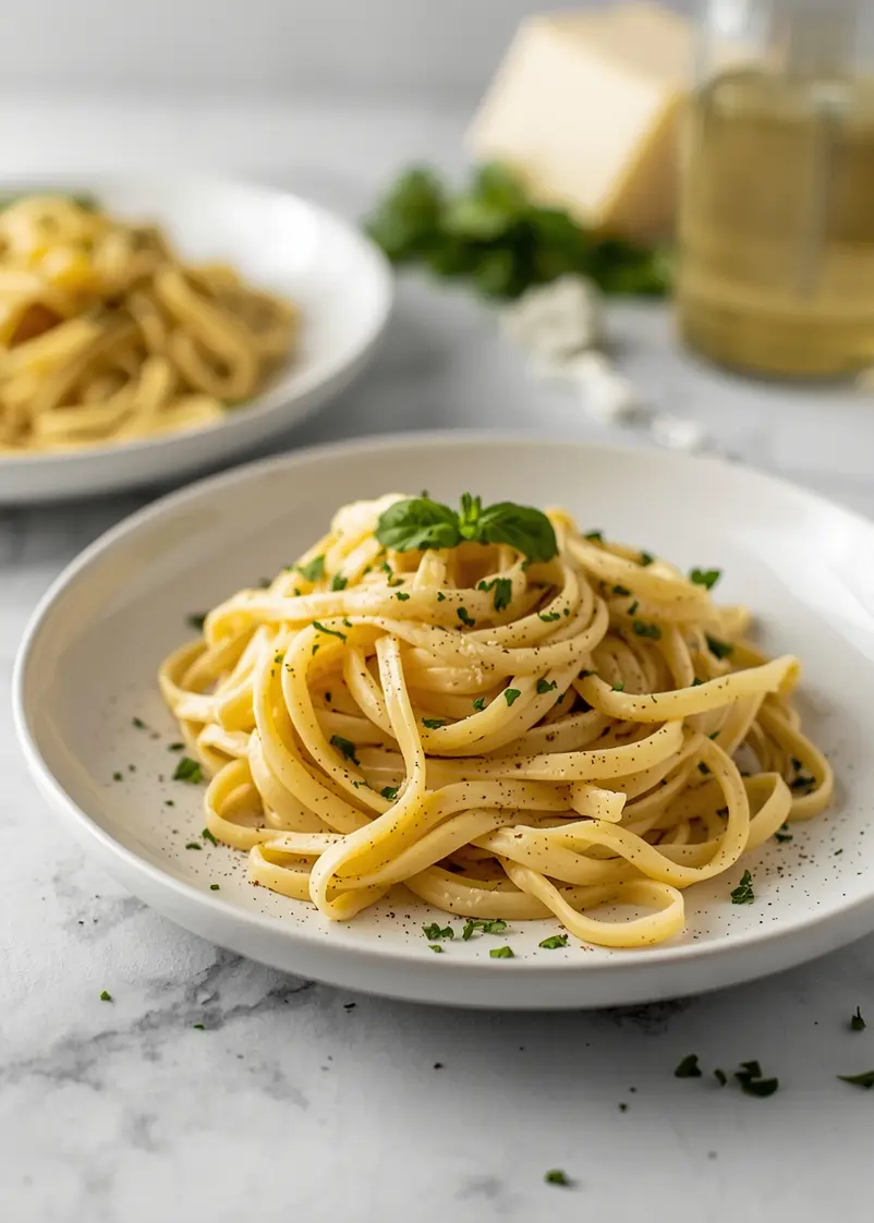 creamy garlic pasta recipe easy summer ready to serve