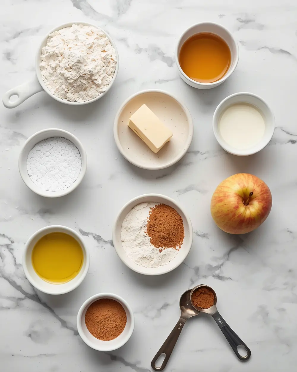 Ingredients for fall apple fritters recipe easy