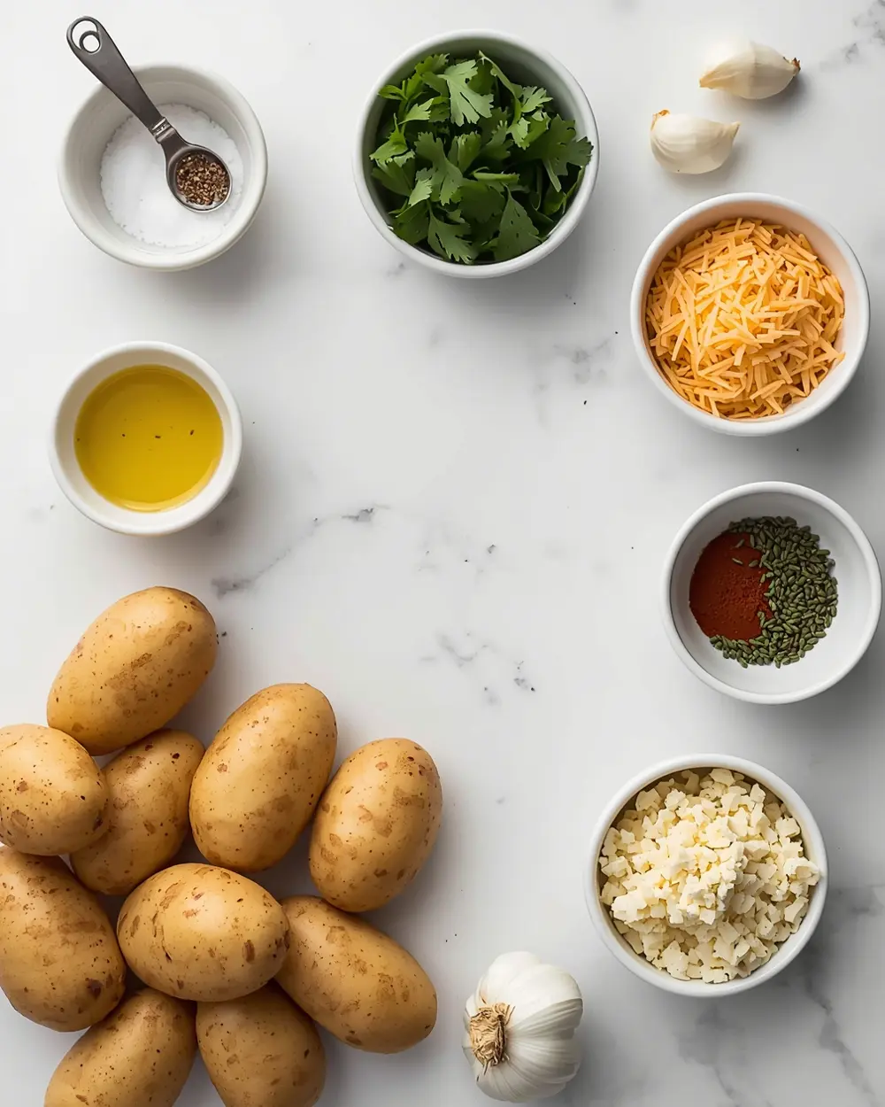 Ingredients for grilled potato wedges recipe summer