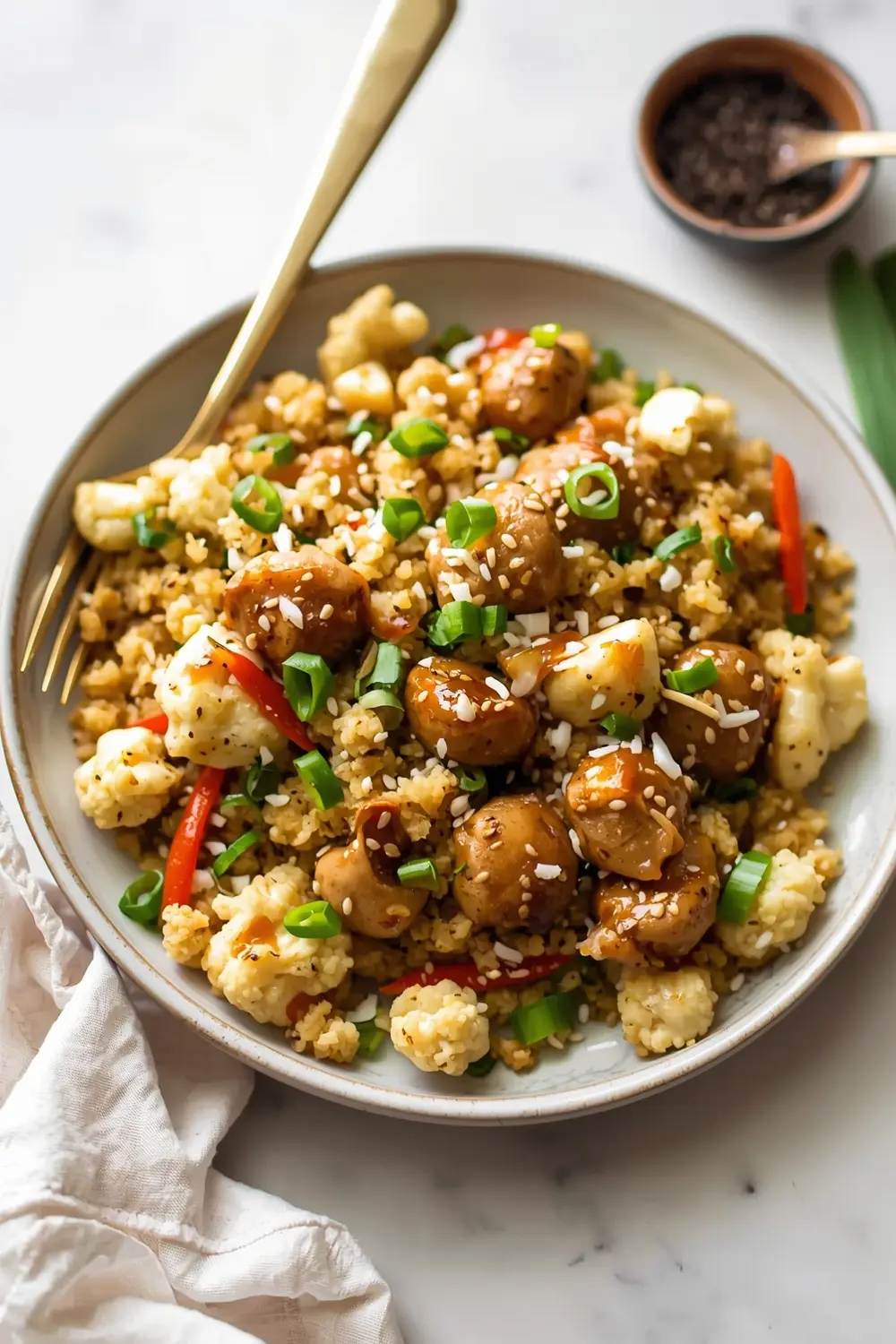 healthy summer cauliflower fried rice