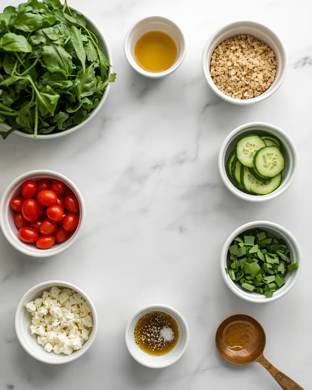 Ingredients for healthy summer chicken bowl recipe