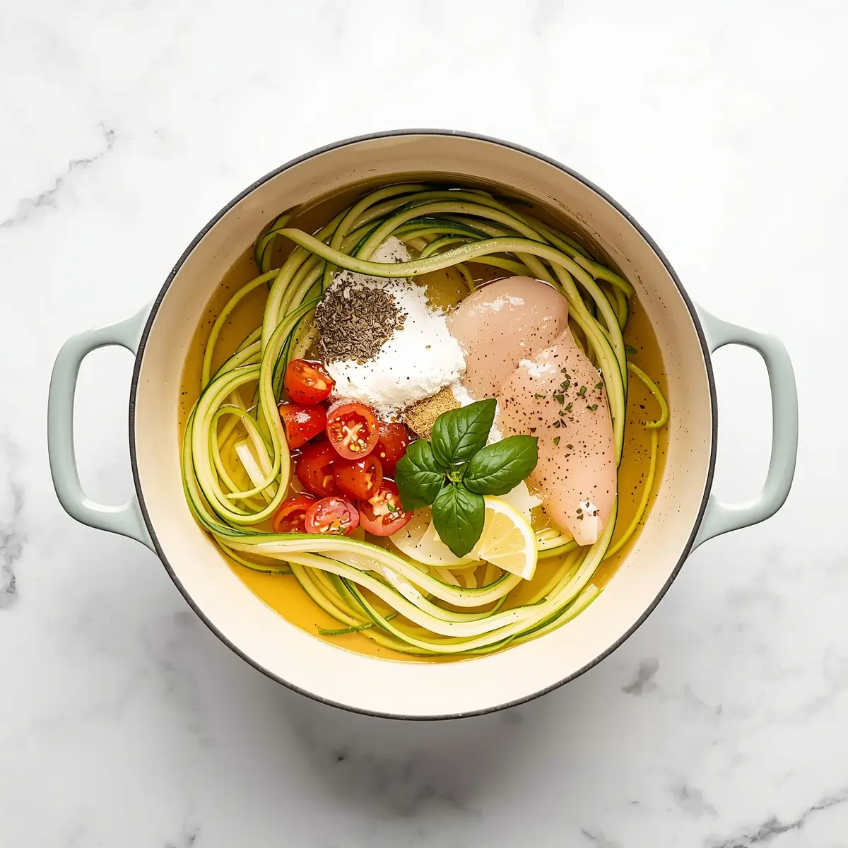 Cooking instructions for healthy summer zucchini noodles recipe