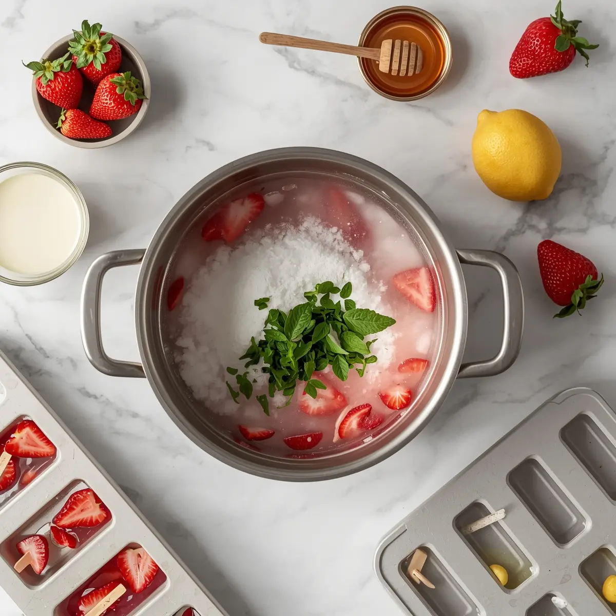 Cooking instructions for homemade strawberry popsicles recipe