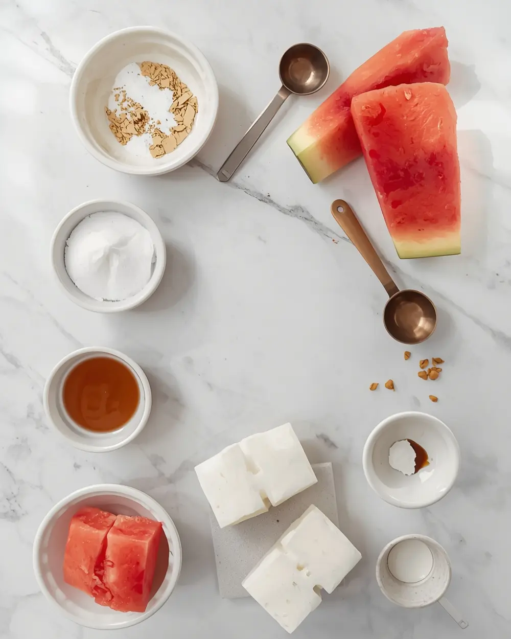 Ingredients for homemade watermelon popsicles recipe