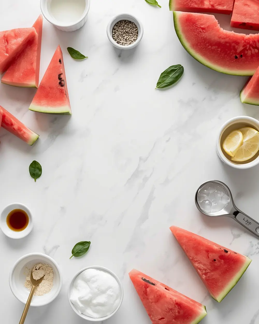 Ingredients for homemade watermelon popsicles recipe