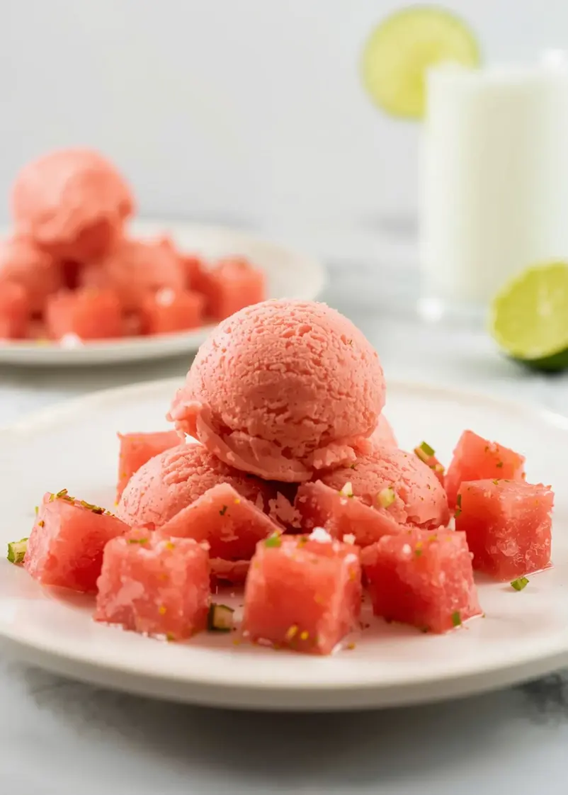 homemade watermelon sorbet recipe ready to serve