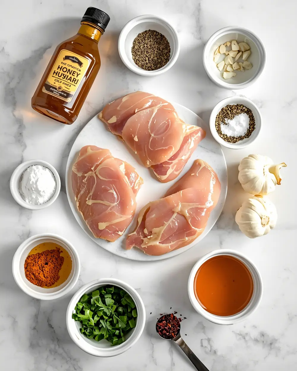 Ingredients for honey mustard baked chicken recipe