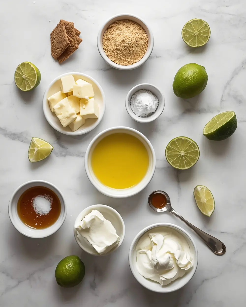 Ingredients for no bake key lime pie recipe easy