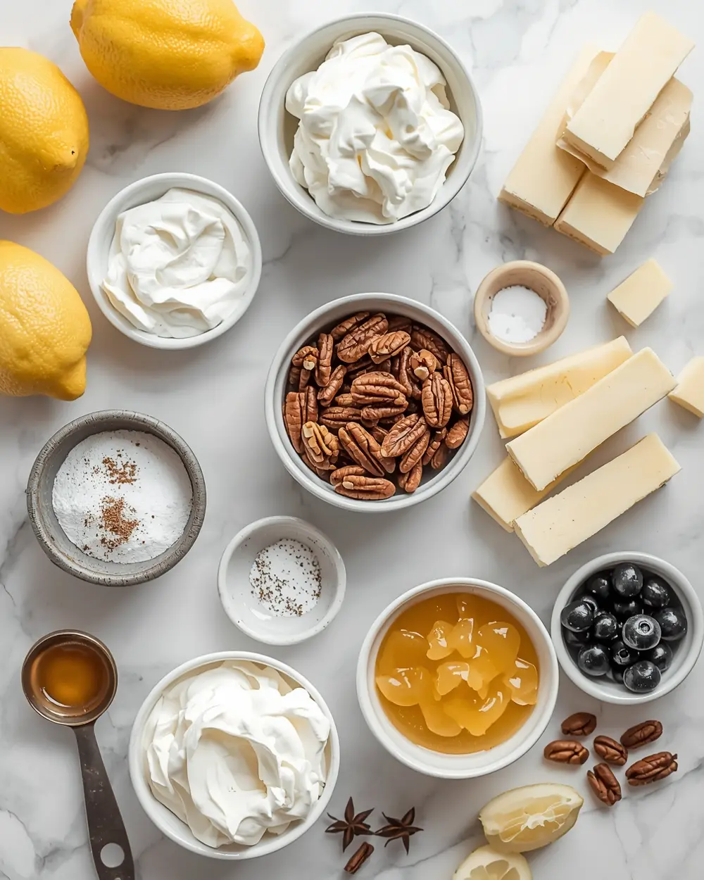 Ingredients for no bake lemon icebox cake recipe