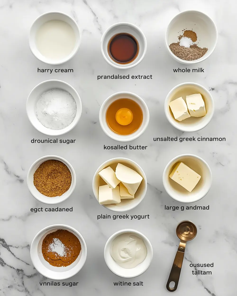 Ingredients for no churn vanilla ice cream recipe