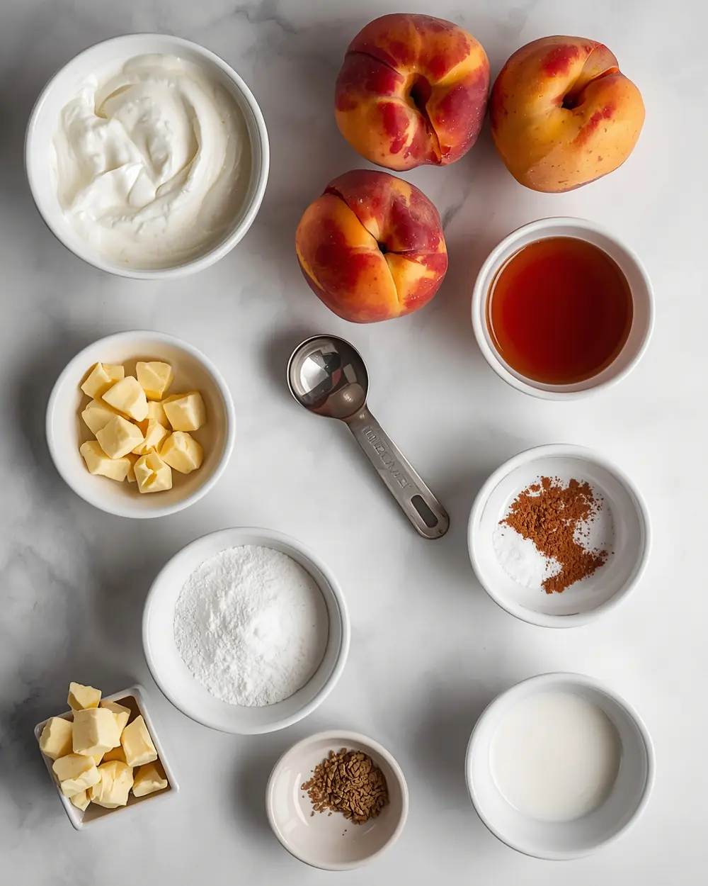 Ingredients for peach cream popsicles recipe summer