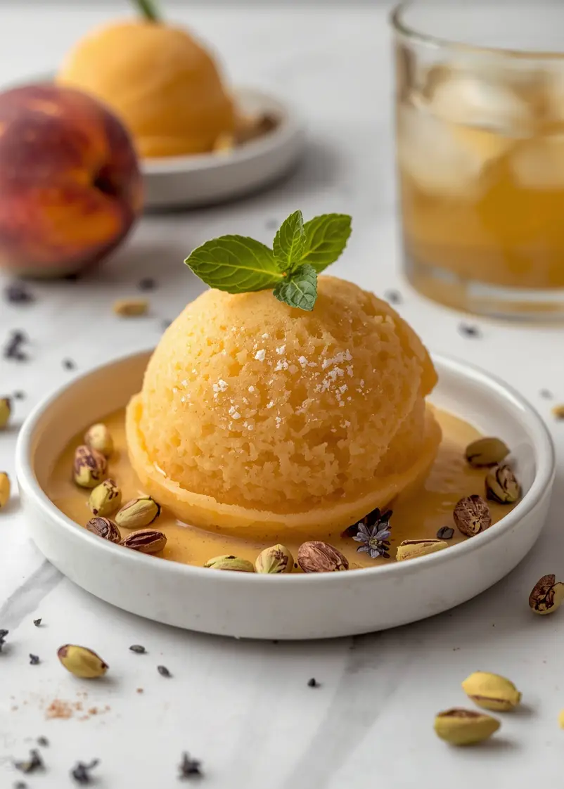 peach sorbet recipe easy homemade ready to serve