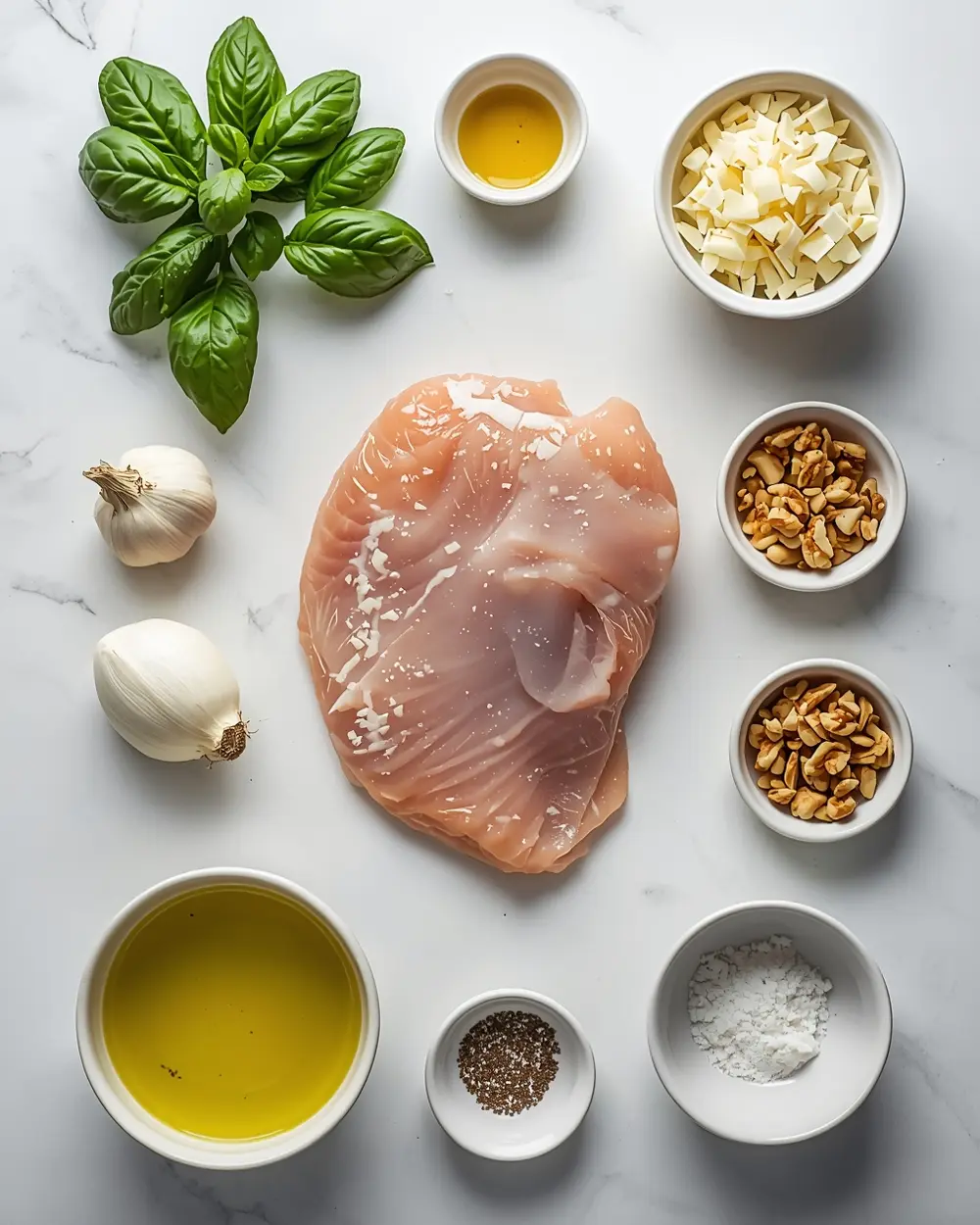 Ingredients for pesto baked chicken recipe easy