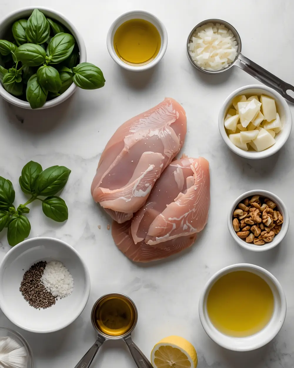 Ingredients for pesto baked chicken recipe easy