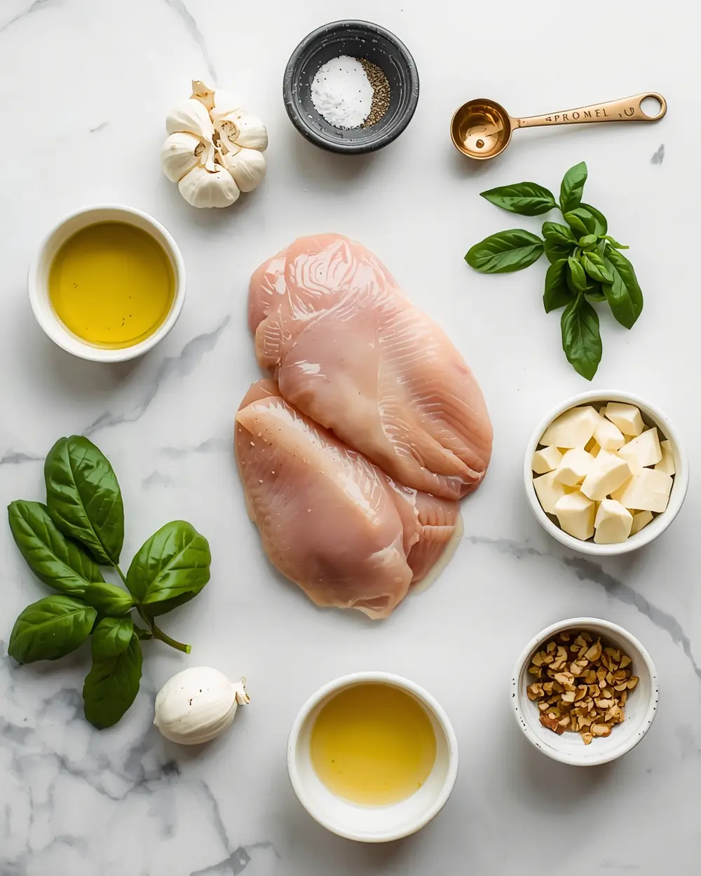 Ingredients for pesto baked chicken recipe easy