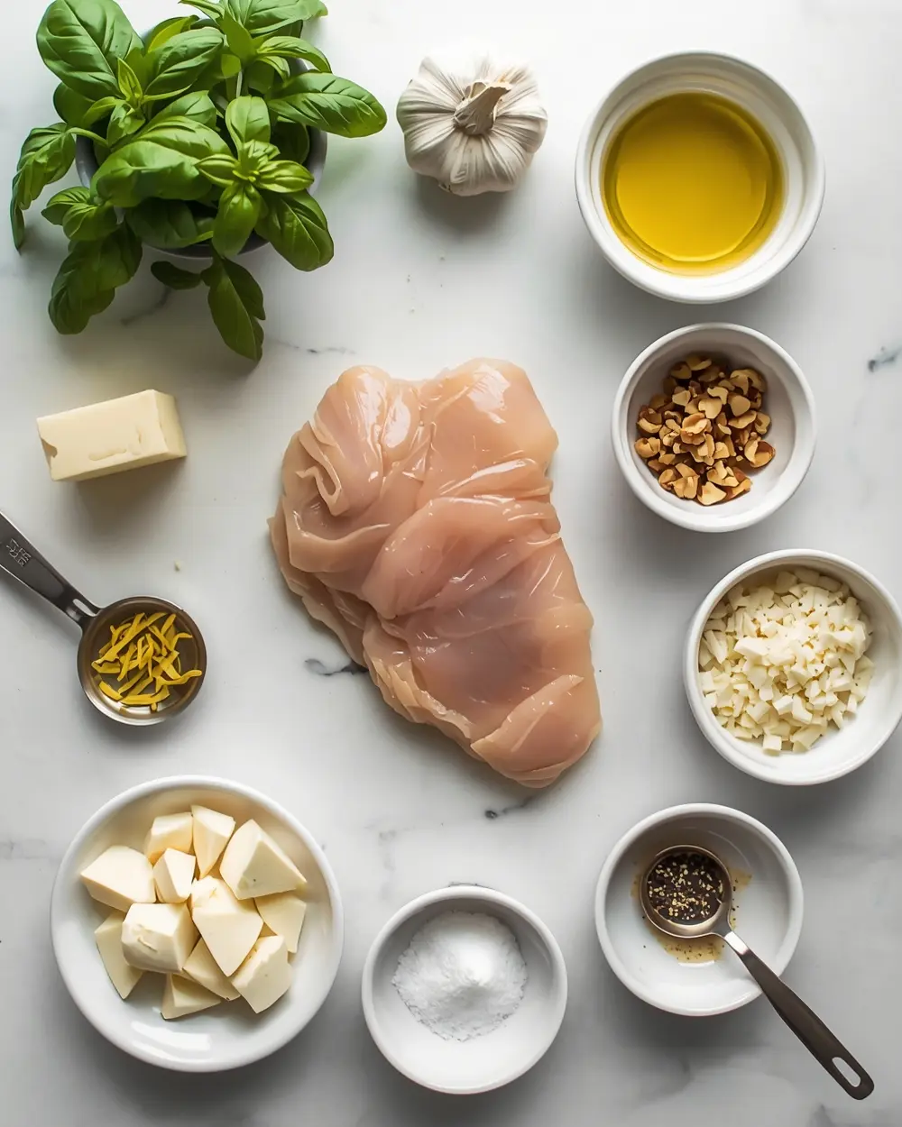 Ingredients for pesto baked chicken recipe easy