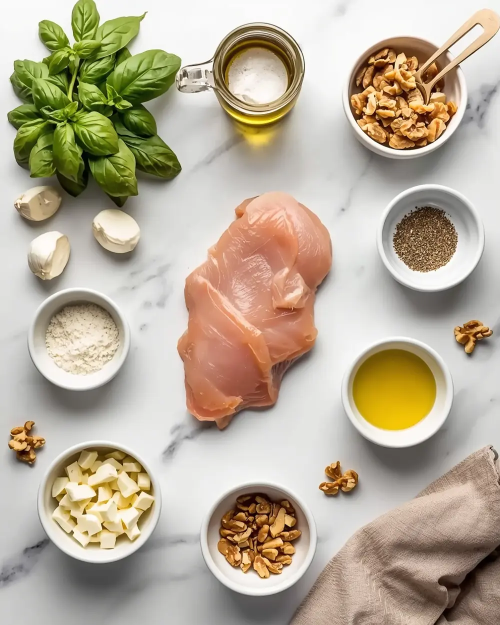 Ingredients for pesto baked chicken recipe easy