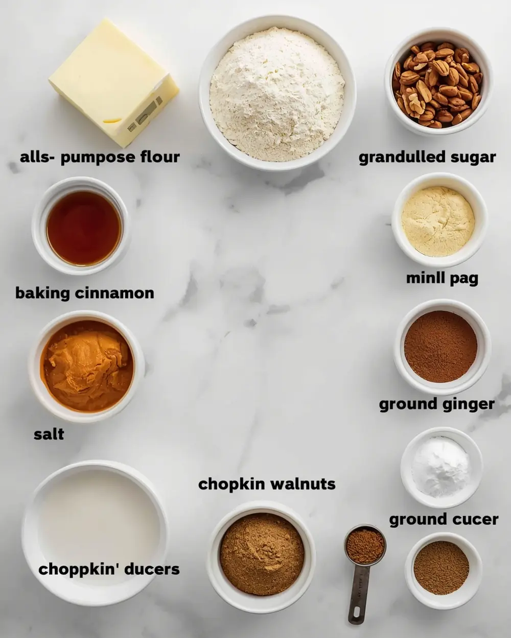 Ingredients for pumpkin bread recipe easy fall