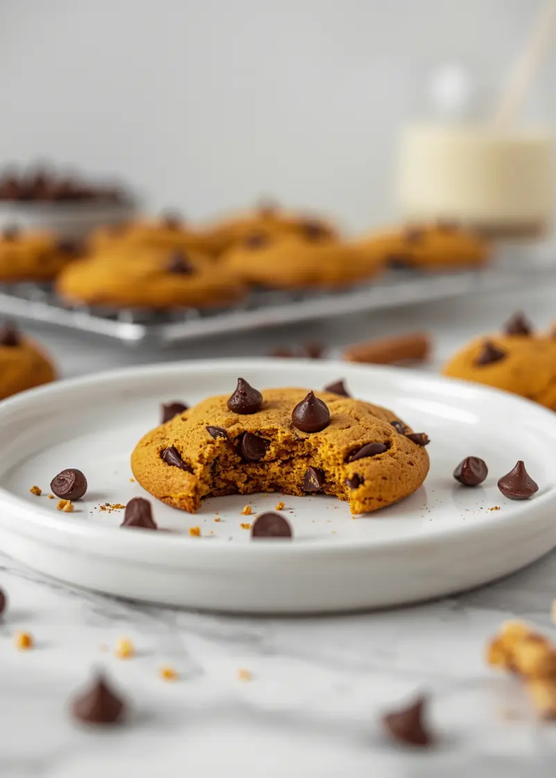 pumpkin chocolate chip cookies recipe ready to serve