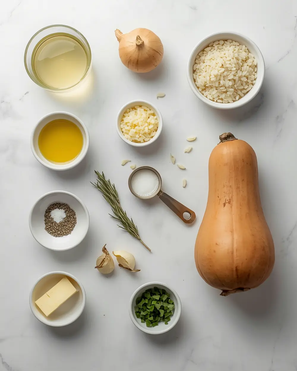 Ingredients for pumpkin risotto recipe easy fall