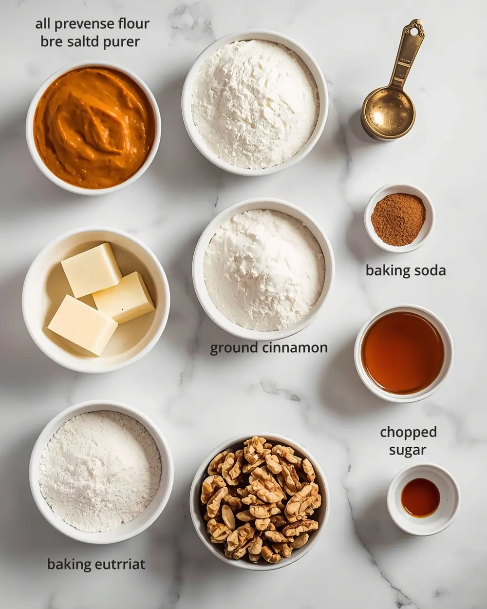 Ingredients for pumpkin snickerdoodles recipe fall