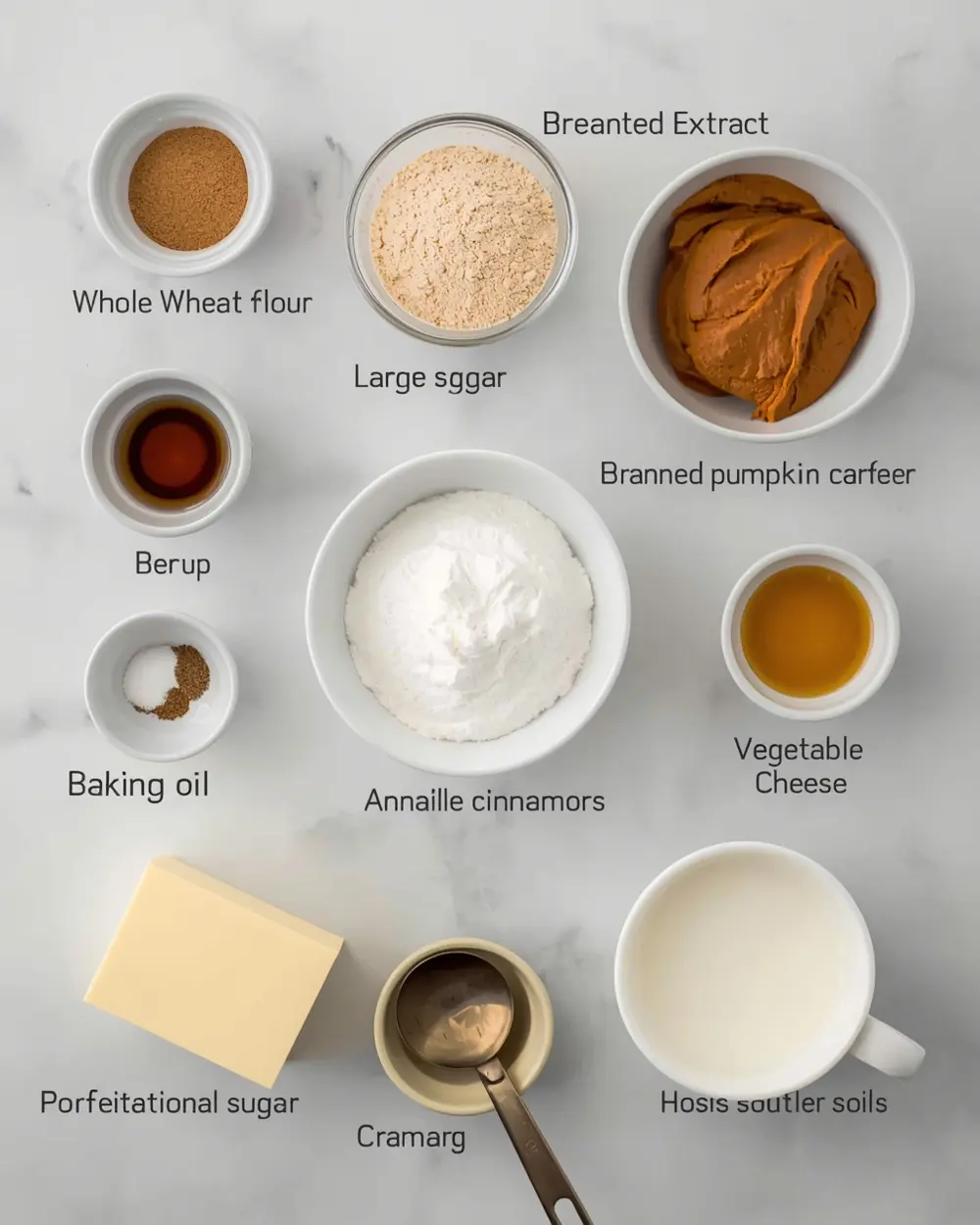 Ingredients for pumpkin whoopie pies recipe fall