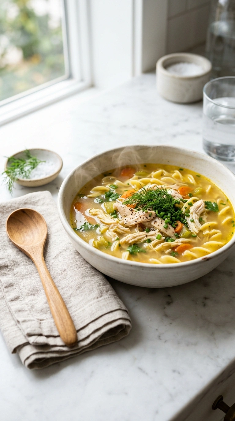 slow cooker chicken noodle soup fall ready to serve
