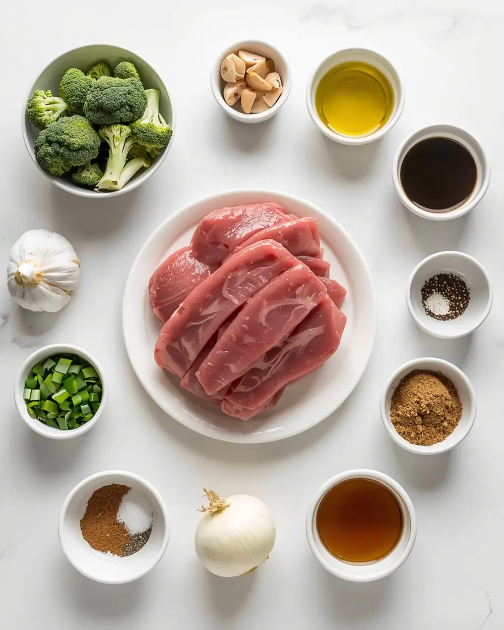 Ingredients for slow cooker beef and broccoli recipe
