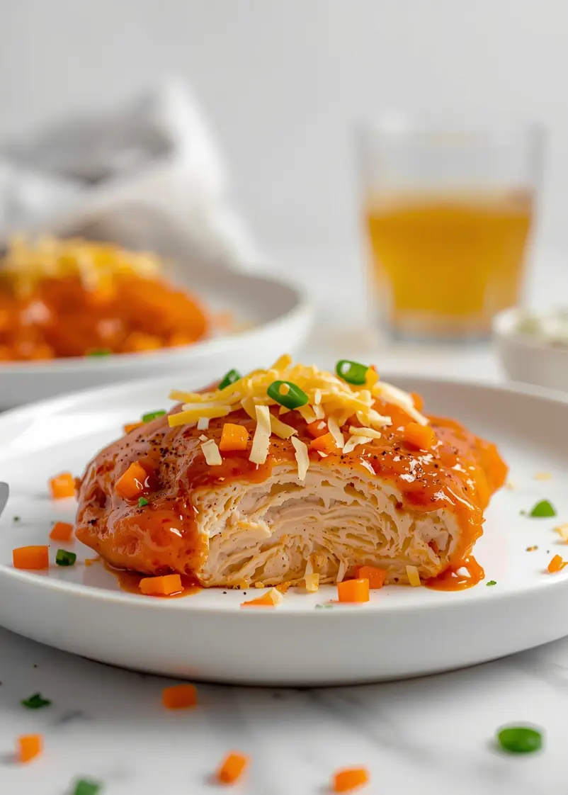 slow cooker buffalo chicken recipe ready to serve