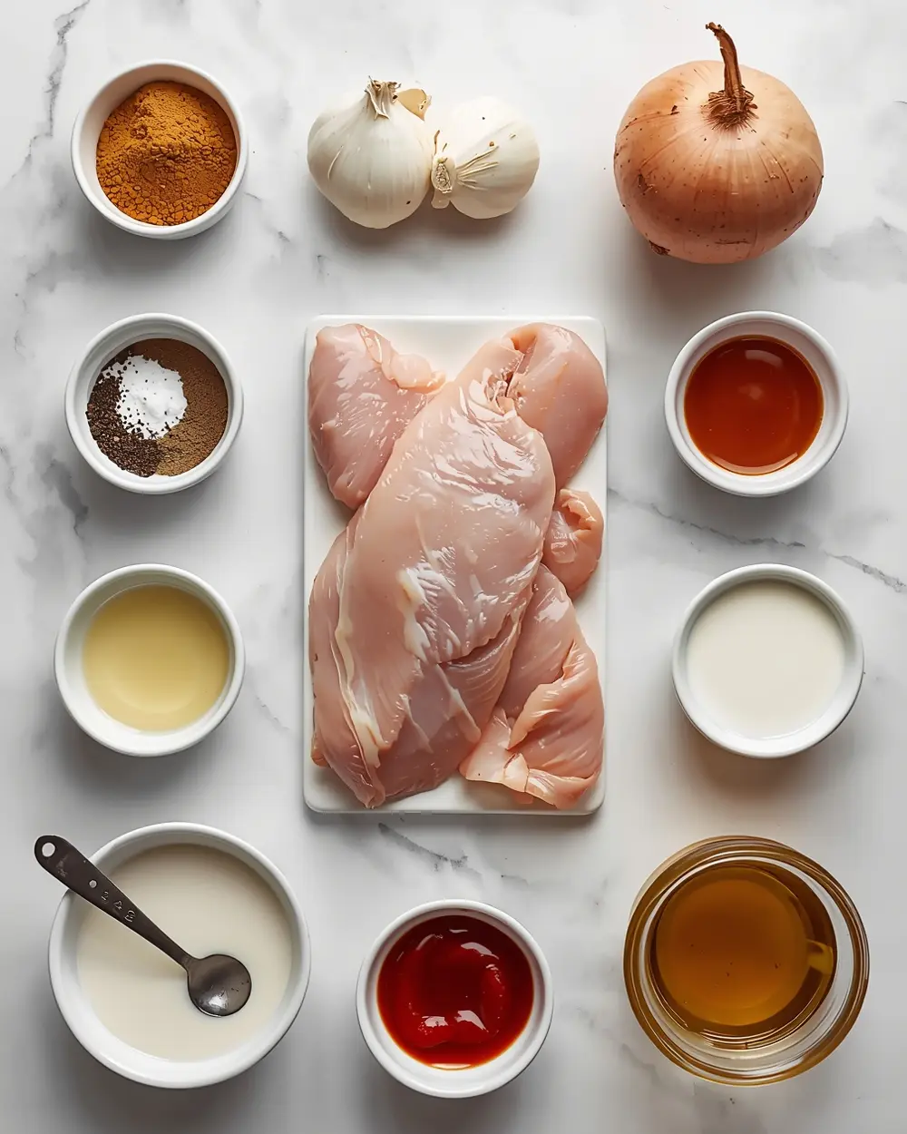 Ingredients for slow cooker chicken curry recipe easy