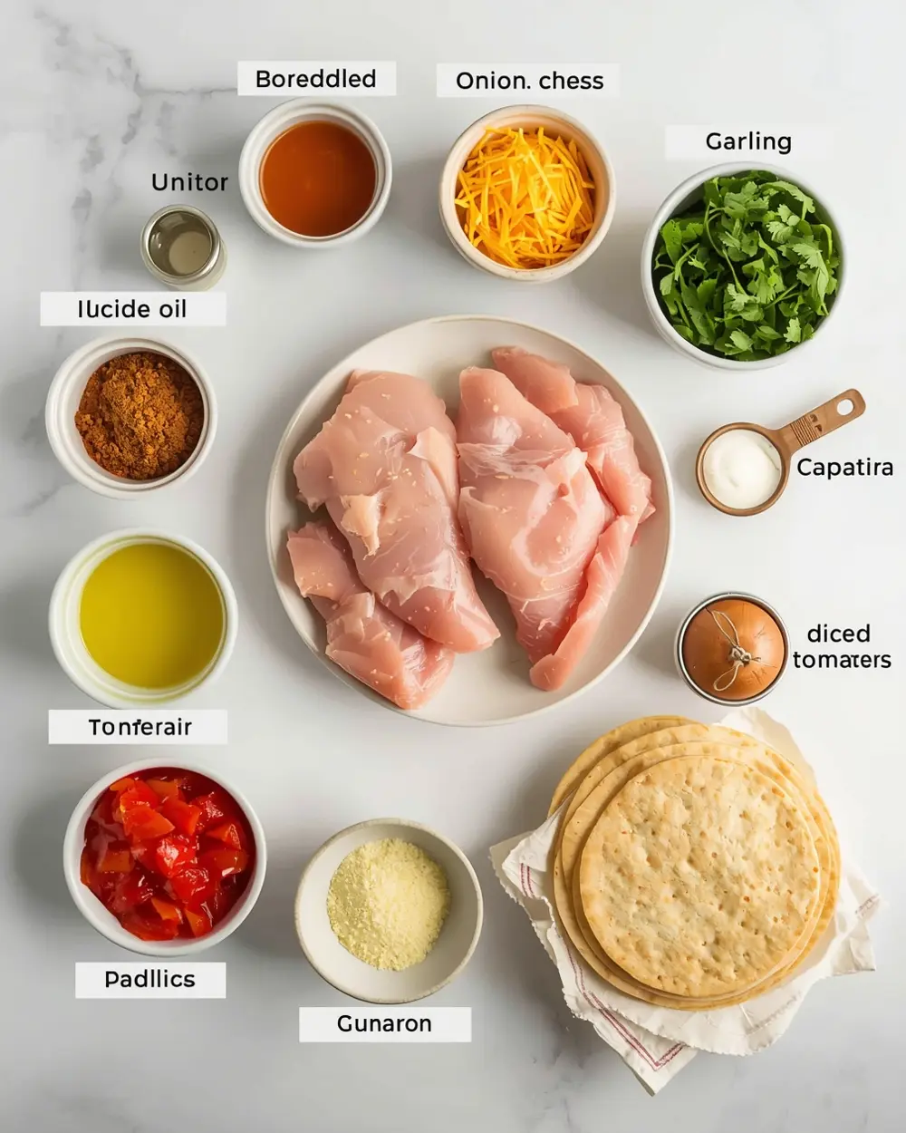 Ingredients for slow cooker chicken enchilada recipe