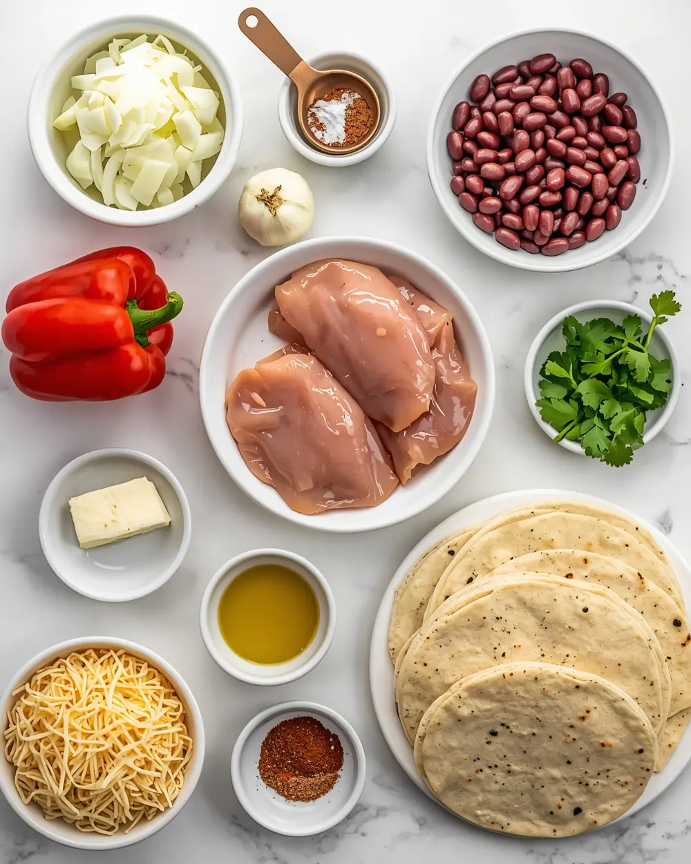 Ingredients for slow cooker chicken tacos recipe