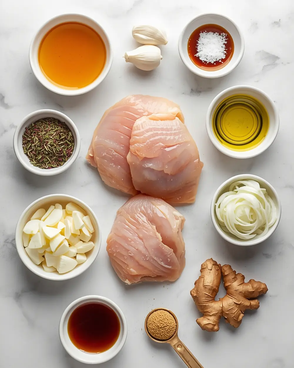 Ingredients for slow cooker honey garlic chicken recipe