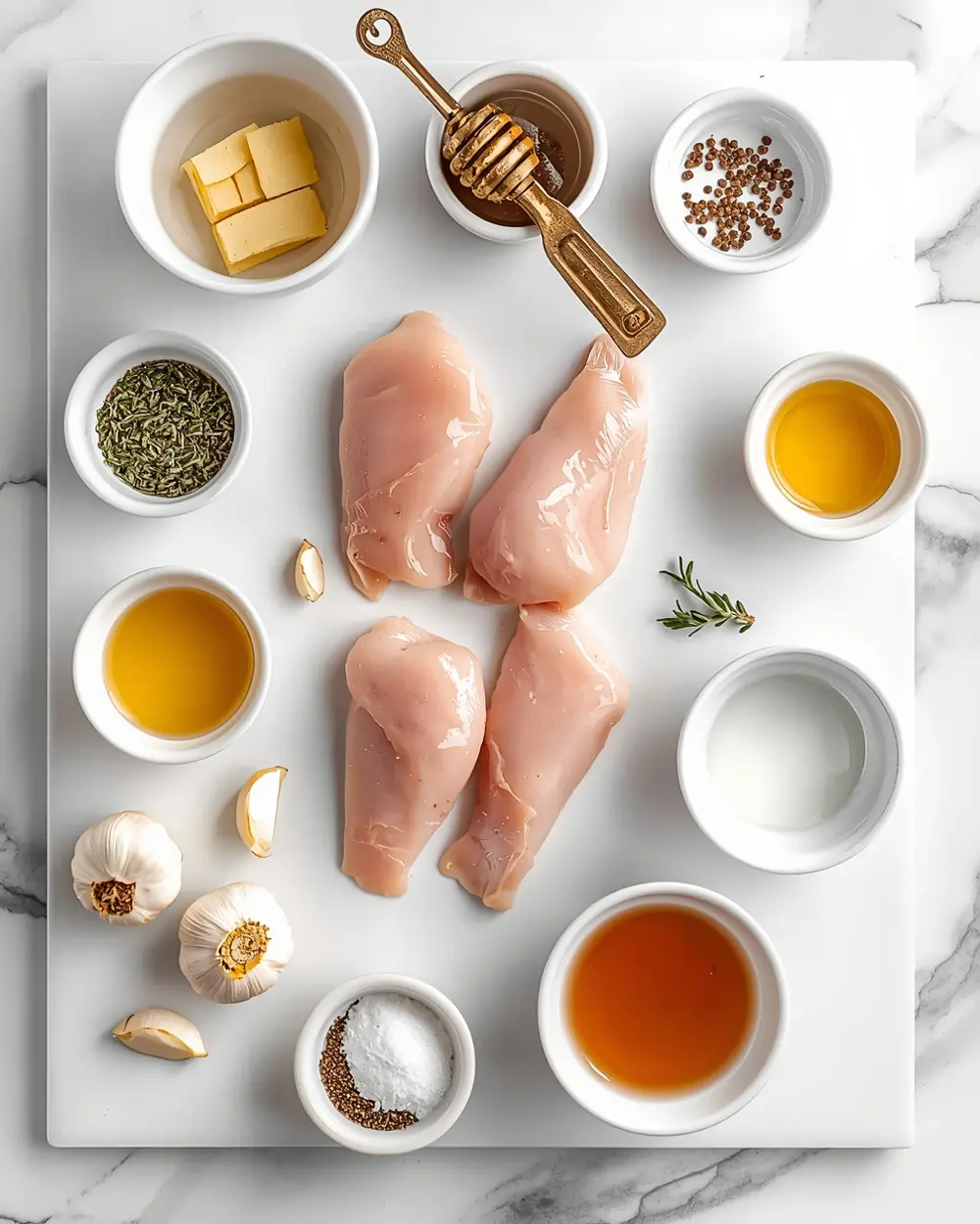 Ingredients for slow cooker honey garlic chicken recipe