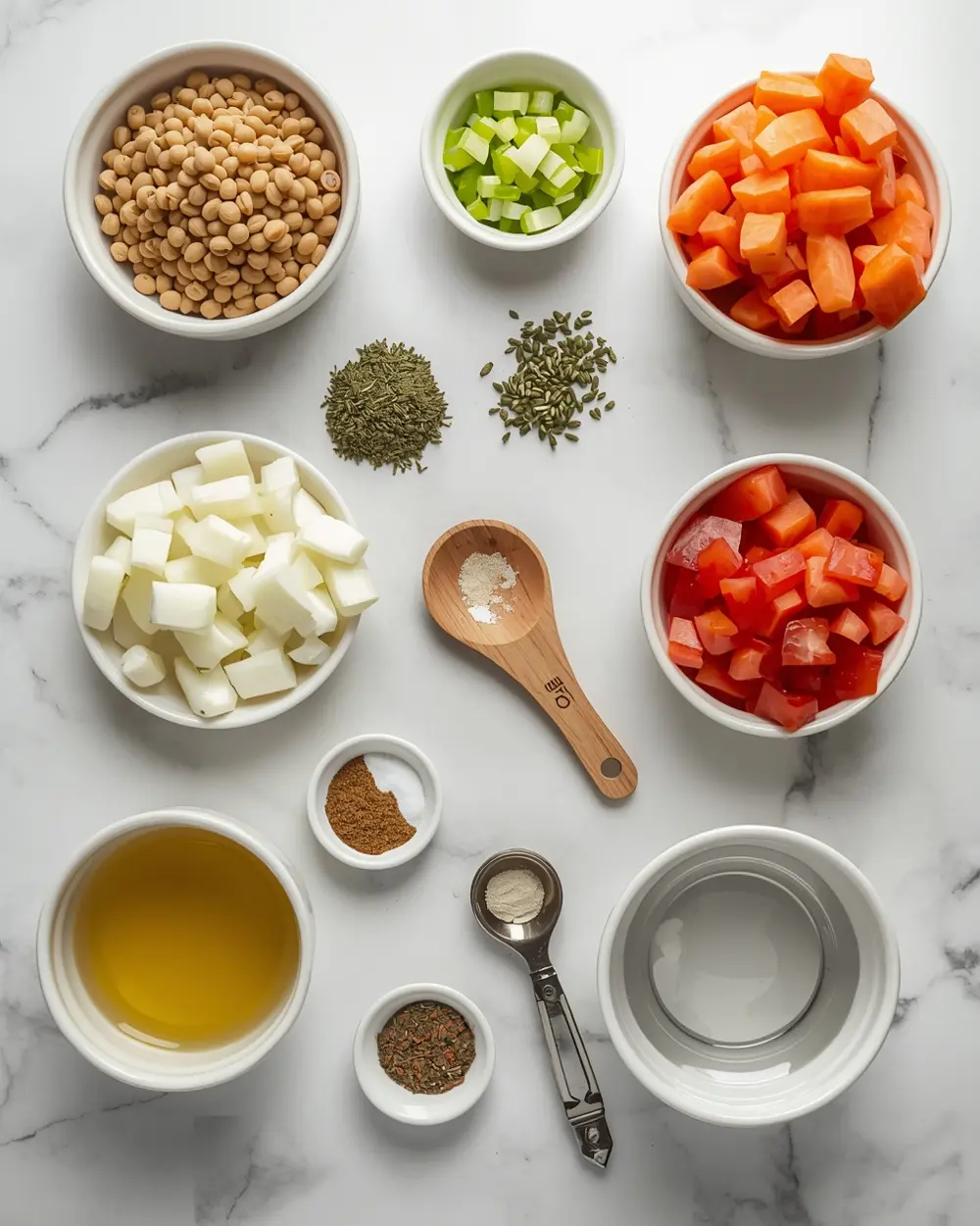 Ingredients for slow cooker lentil soup recipe easy