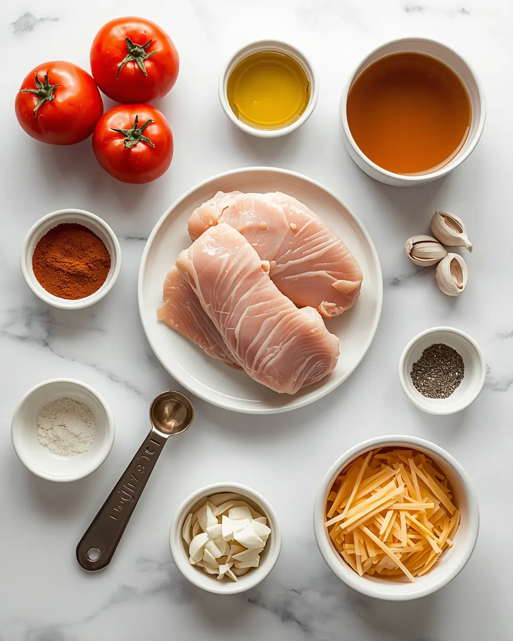 Ingredients for slow cooker pulled chicken recipe