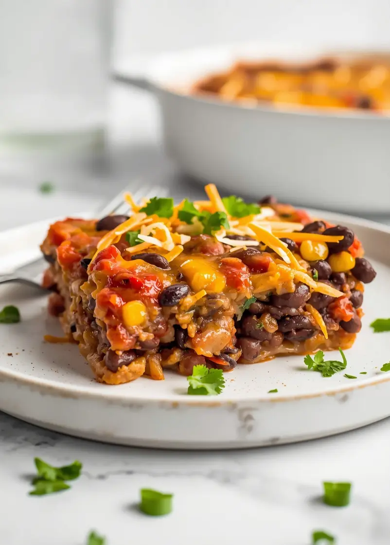 summer black bean casserole recipe ready to serve