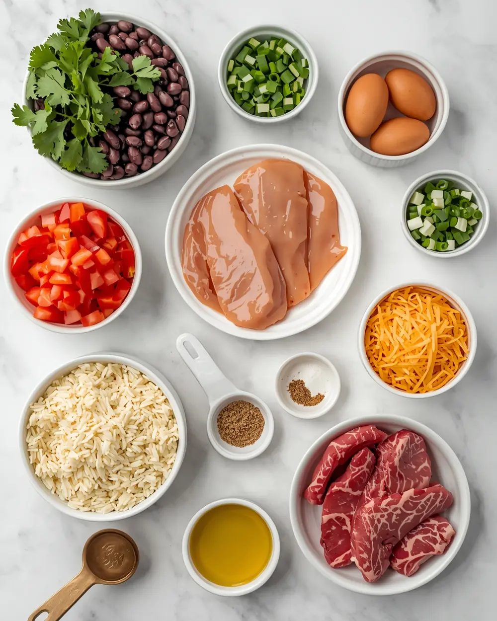 Ingredients for summer burrito bowl recipe easy